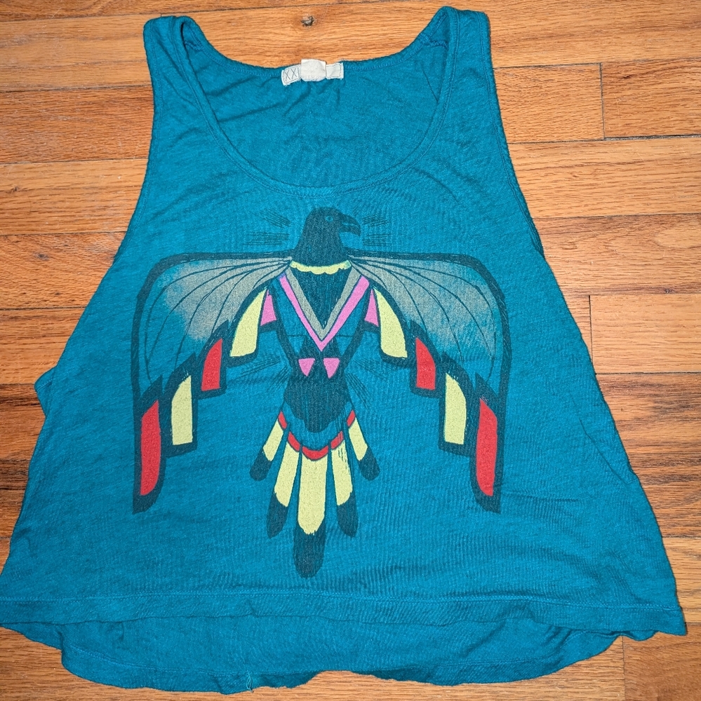 Teal Graphic Tank Top